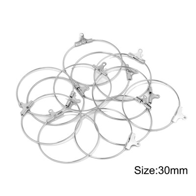 20 vnt. nerūdijančio plieno 20/25/30/35/40/45 mm auskarai su lanku, didelis apskritimas, ausinės vielos auskarų kabliukai Jungtis „pasidaryk pats“ auskarai papuošalų kūrimas