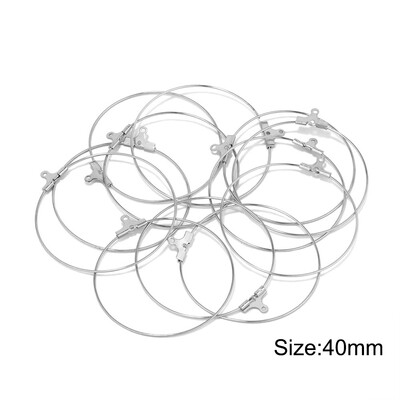20 vnt. nerūdijančio plieno 20/25/30/35/40/45 mm auskarai su lanku, didelis apskritimas, ausinės vielos auskarų kabliukai Jungtis „pasidaryk pats“ auskarai papuošalų kūrimas