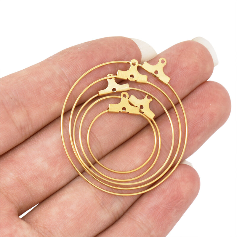 20 vnt. nerūdijančio plieno 20/25/30/35/40/45 mm auskarai su lanku, didelis apskritimas, ausinės vielos auskarų kabliukai Jungtis „pasidaryk pats“ auskarai papuošalų kūrimas