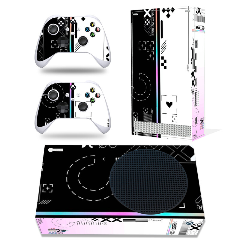 Mängustiili Xbox Series S Skin Kleebis konsooli ja 2 kontrolleri jaoks Vinüülist kaitsekatted, Style 1