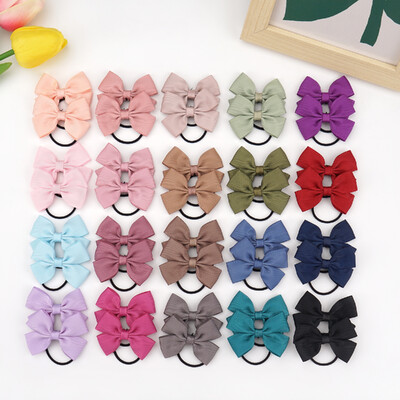 20/40/50 bucăți 2 "grosgrain panglică coadă de porc funde de păr Legături de păr elastice Suporturi benzi de păr Accesorii de păr pentru bebeluși fete sugari