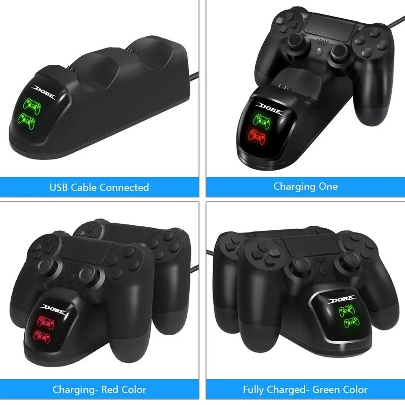 Nabíjacia stanica DOBE pre ovládač PS4 pre diaľkové nabíjanie ovládača Playstation 4 s rýchlym nabíjaním za 1,8 hodiny