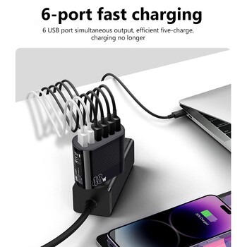 6 USB зарядно устройство 48W Quick Charge 3.0 за iPhone Samsung Xiaomi mi таблети Адаптер за зарядно устройство за мобилен телефон EU/US Plug Бързо зареждане