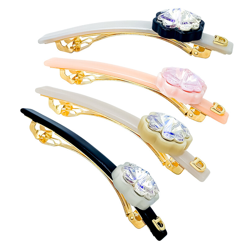 eManco női Glamour acetát hajcsatok nagy kristályüveg gyémánt szuper csillogó oldalkapcsok utcai divat kiegészítők