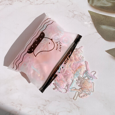 1000 buc/pachet Bandă mare de cauciuc de unică folosință Benzi colorate de păr pentru fete Bentite elastice pentru coadă de cal Accesorii pentru păr cu ridicata