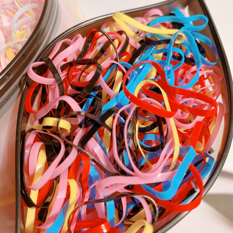 1000 buc/pachet Bandă mare de cauciuc de unică folosință Benzi colorate de păr pentru fete Bentite elastice pentru coadă de cal Accesorii pentru păr cu ridicata