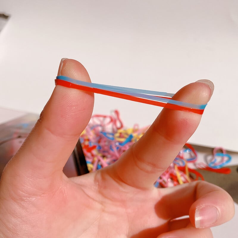 1000 buc/pachet Bandă mare de cauciuc de unică folosință Benzi colorate de păr pentru fete Bentite elastice pentru coadă de cal Accesorii pentru păr cu ridicata