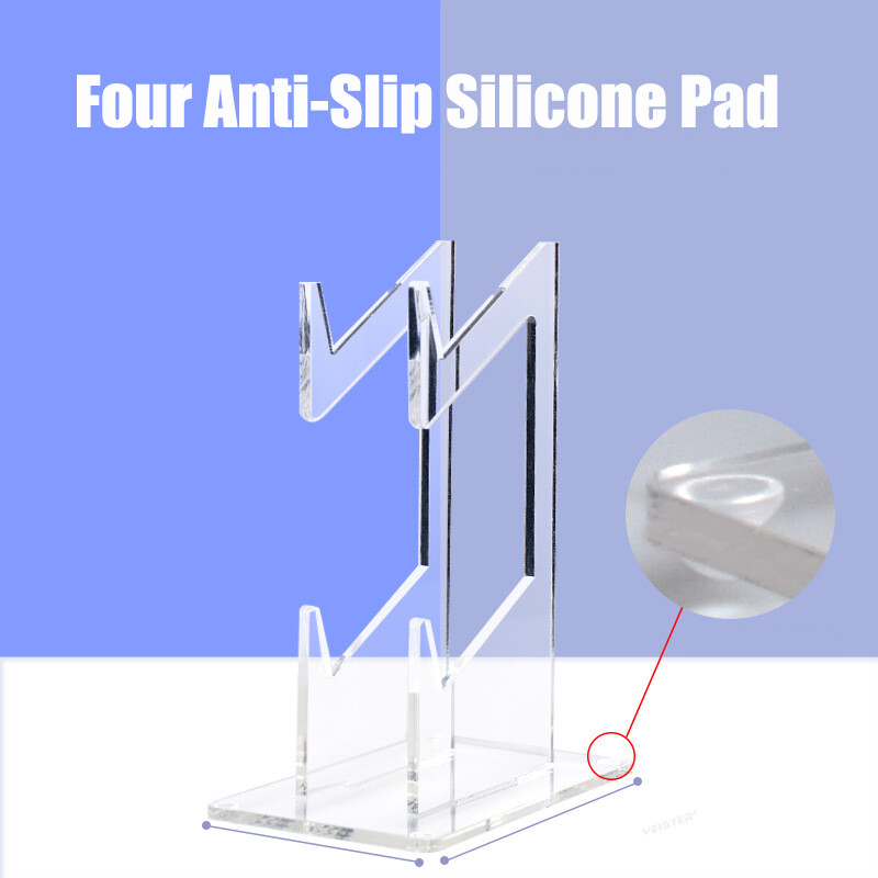 Dviejų žaidimų valdiklio laikiklis akrilo žaidimų pulto ekrano palaikymas, skirtas Switch Pro/PS5/Xbox Series X/PS4/PS2/PS3 vairasvirtės stovo stovui