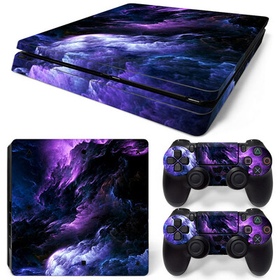 Pre konzolu PS4 Slim a 2 ovládače, nálepka na skin PS4 s dizajnom plameňa, ochranná nálepka, kompletná sada