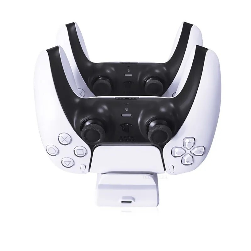 Dvigubas greitas įkroviklis, skirtas PS5 belaidžiam valdikliui C tipo USB įkrovimo stotelė, skirta PS5 vairasvirtės žaidimų pulto žaidimų konsolės priedams