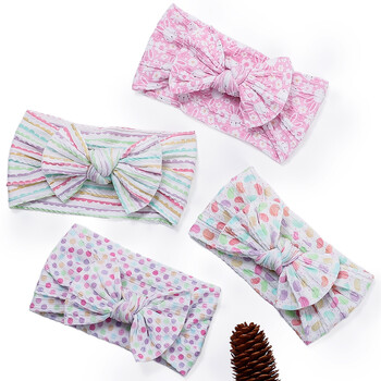 2023 Floral print Baby Nylon Headband Cable Knit Turban Headwraps Baby shower δώρο για παιδιά, κορίτσια, αξεσουάρ μαλλιών