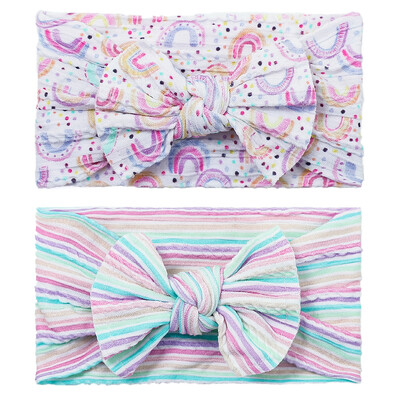 2023 Floral print Baby Nylon Headband Cable Knit Turban Headwraps Baby shower δώρο για παιδιά, κορίτσια, αξεσουάρ μαλλιών