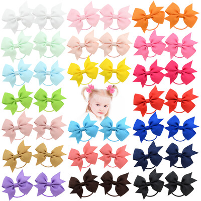 20 vnt./stal. Grosgrain Ribbon plaukų juostelės surišimo į uodegą laikiklis Guminė juostelė mergaitėms Rankų darbo plaukų virvė Scrunchie plaukų aksesuarai