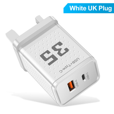 Dvostruki USB brzi punjač 32W tip C PD Quick Charge 3.0 telefonski zidni punjač za iPhone 15 14 13 12 11 Pro Max Xiaomi Samsung tablet