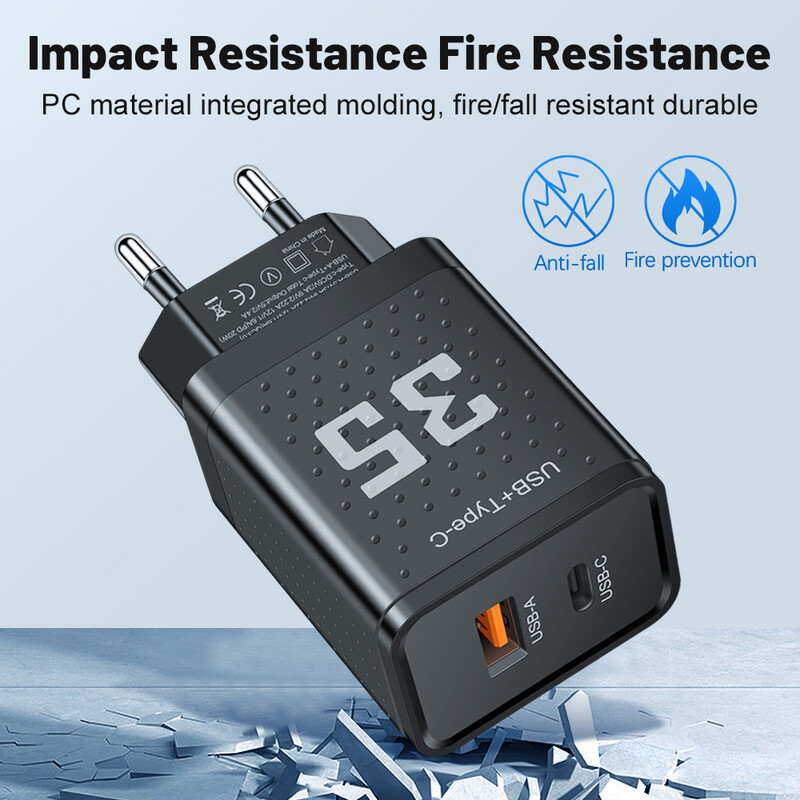 Dvostruki USB brzi punjač 32W tip C PD Quick Charge 3.0 telefonski zidni punjač za iPhone 15 14 13 12 11 Pro Max Xiaomi Samsung tablet