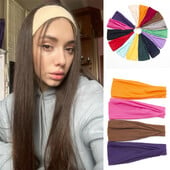 Nové dámske jednofarebné elastické vlasové pásky, joga čelenka, módny turban, make-up, vlasová obruč, vintage zaviazaná čelenka, vlasové doplnky
