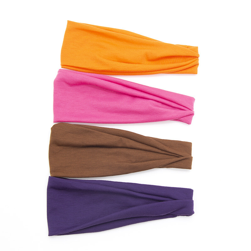 Nové dámske jednofarebné elastické vlasové pásky, joga čelenka, módny turban, make-up, vlasová obruč, vintage zaviazaná čelenka, vlasové doplnky
