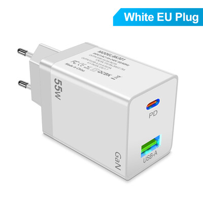 55W GaN USB Type C Incarcator PD QC 3.0 Incarcator rapid pentru Macbook Laptop IPAD Tableta iPhone 15 14 Samsung S23 Ultra Huawei Xiaomi