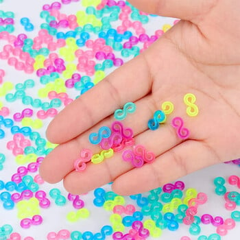 100/1000 τμχ S Clip Rubber Band Lock Hook for Charm Loom Gummies Elastic βραχιόλι Fefillb Diy Jewelry Making Supplies Αξεσουάρ