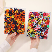 20/50/100 vnt Spalvingi baziniai nailoniniai „Ealstic“ plaukų kaklaraiščiai, skirti mergaitėms surišti į uodegą „Scrunchie“ guminė juosta Vaikiški plaukų aksesuarai