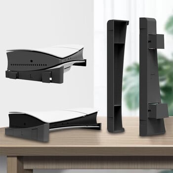 За PS5 Slim Holder Хоризонтална скоба Стойка с 4-портова USB Hub база за PS5 Slim Disc & Държач за докинг станция за цифрова игрова конзола