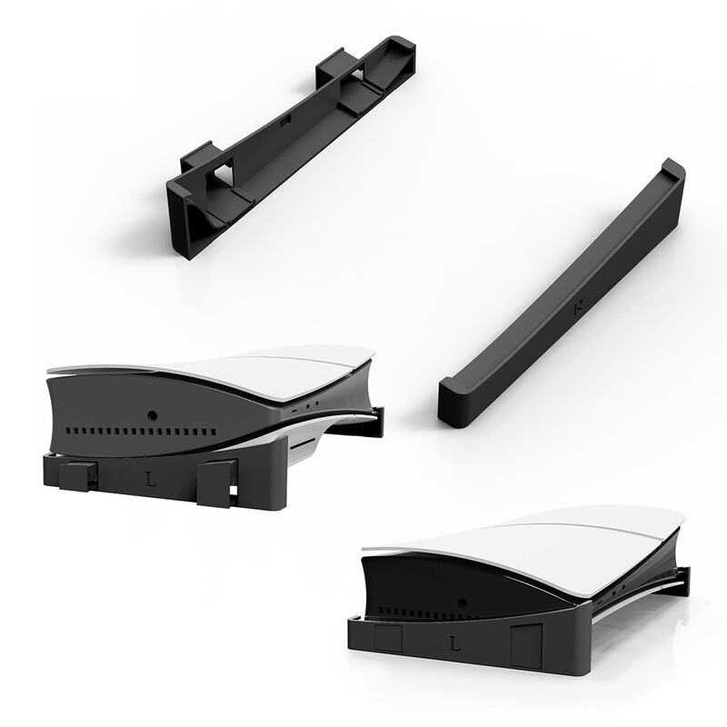 Pre PS5 Slim Holder Horizontálny držiak s 4-portovým USB Hub Base pre PS5 Slim Disc a digitálnu hernú konzolu Dock Mount Držiak