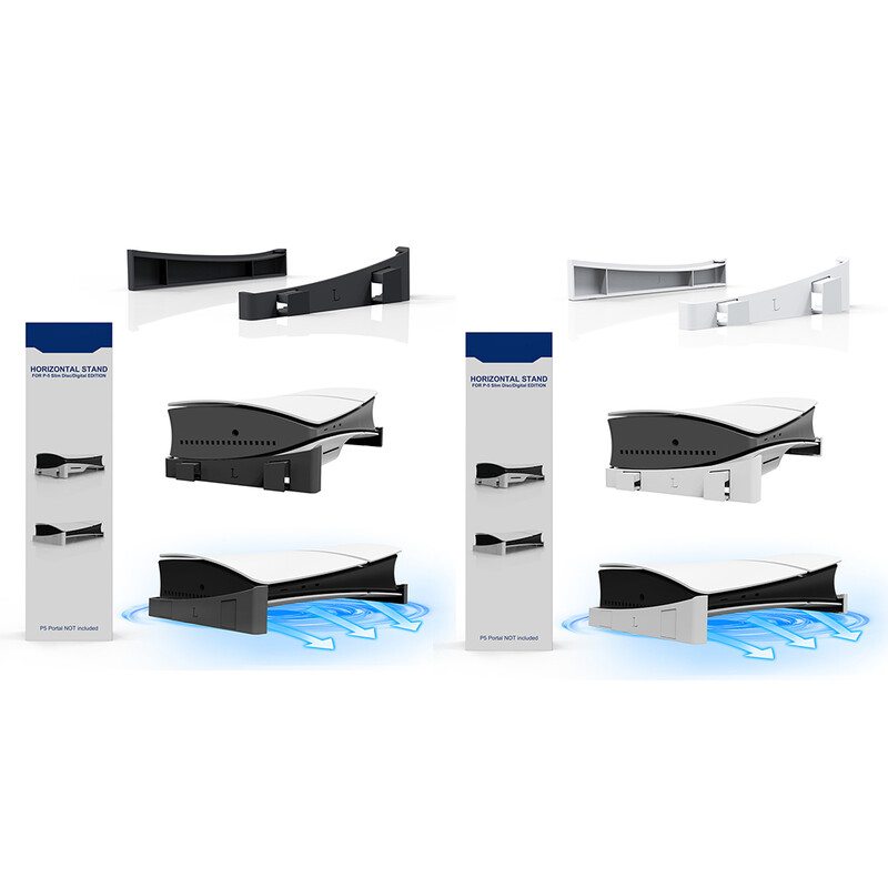 Pre PS5 Slim Holder Horizontálny držiak s 4-portovým USB Hub Base pre PS5 Slim Disc a digitálnu hernú konzolu Dock Mount Držiak