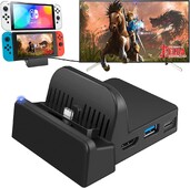 Switch Dock pentru Nintendo Switch Stație de andocare portabilă Nintendo Switch pentru televizor cu porturi de încărcare 4K HDMI/USB 3.0/USB-C