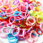 100 de bucăți colorați pentru copii de desene animate din plastic reglabil pentru tavă goală set de inele colorate accesorii pentru fabricarea de bijuterii