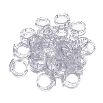 100 de bucăți colorați pentru copii de desene animate din plastic reglabil pentru tavă goală set de inele colorate accesorii pentru fabricarea de bijuterii