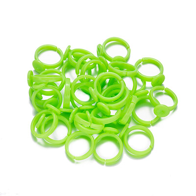 100 de bucăți colorați pentru copii de desene animate din plastic reglabil pentru tavă goală set de inele colorate accesorii pentru fabricarea de bijuterii