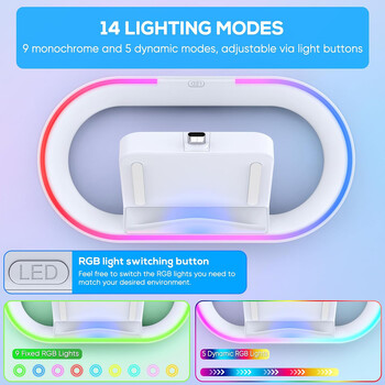 Charging Dock Station for Playstation Portal, Charger Stand for Ps Portal με RGB Light και καλώδιο φόρτισης USB C