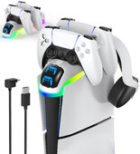 PS5 Slim Controller Charger Stand PS5 Slim Gamepad Ātrās uzlādes dokstacija Sony PlayStation 5 Slim konsolei