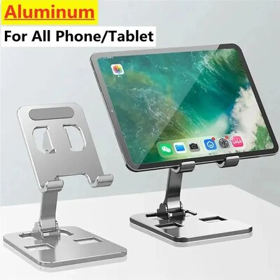 Universāls alumīnija sakausējuma tālruņa planšetdatora turētājs iPad Regulējams, elastīgs salokāms Lazy Desktop Live mobilā tālruņa statīva stiprinājums