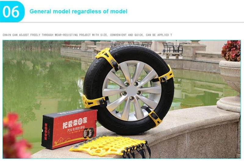 Lanțuri pentru cauciucuri de zăpadă pentru mașini noi Roți pentru cauciucuri cu noroi Curea groasă anti-alunecare pentru mașină/SUV/camion Portabil ușor de montat Tracțiune de urgență