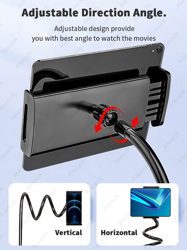 Suport pentru tabletă cu gât de gâscă pentru pat Suport pentru telefon Suport flexibil cu clemă cu braț lung Suport tabletă pentru iPad Samsung Xiaomi 4,7-11 inci