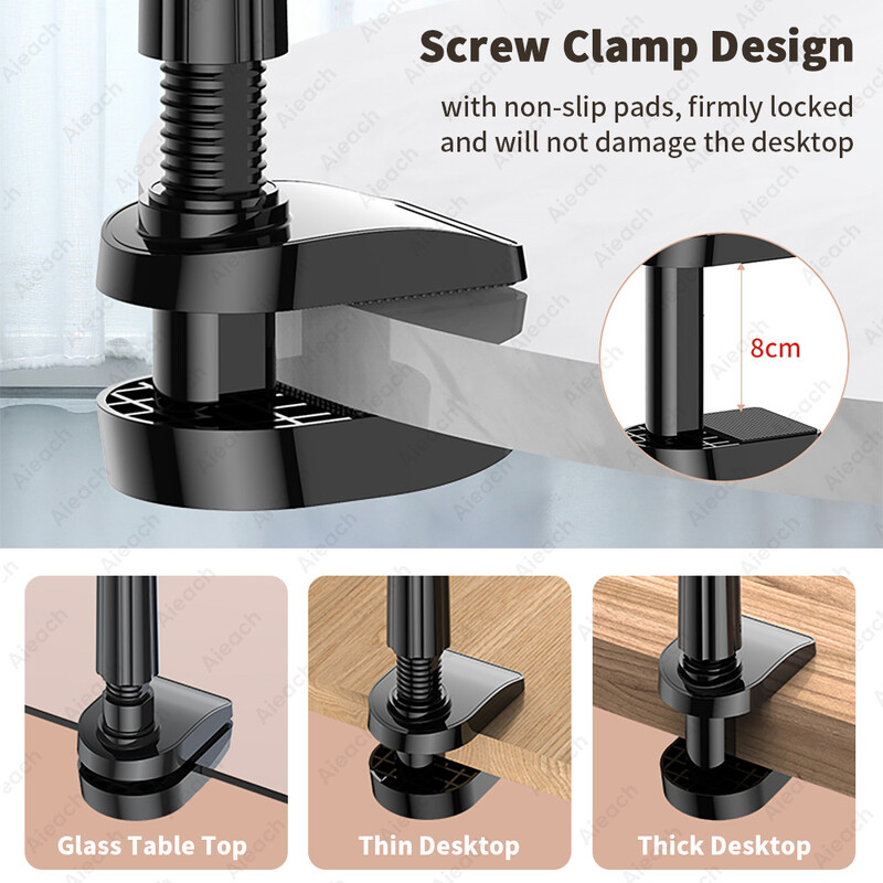 Suport pentru tabletă cu gât de gâscă pentru pat Suport pentru telefon Suport flexibil cu clemă cu braț lung Suport tabletă pentru iPad Samsung Xiaomi 4,7-11 inci