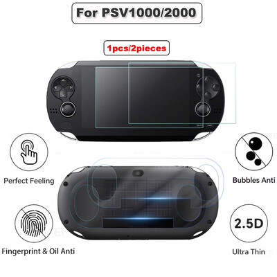Pentru Sony PS Vita PSV 1000 Protector de ecran din sticlă securizată în față + capac cu folie de protecție Full HD transparentă în spate pentru dispozitivul portabil PSV 2000