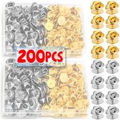 50/200 vnt. Metalinis nagų kaklaraiščio smeigtukas Užrakinamas užpakalinės sagės ženkliuko laikiklis atvarto pagrindo gaminimo reikmenys, pasidaryk pats, drugelio užsegimo išvados