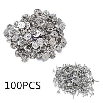 50/200 vnt. Metalinis nagų kaklaraiščio smeigtukas Užrakinamas užpakalinės sagės ženkliuko laikiklis atvarto pagrindo gaminimo reikmenys, pasidaryk pats, drugelio užsegimo išvados