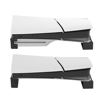 2PCS/Комплект хоризонтална стойка за Playstation Slim 5 Digital and Disc Edition Игрова конзола Държач за монтиране на докинг станция Бяла/черна стойка