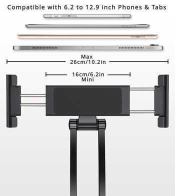 Βάση Tablet Κουζίνας 360 Portable 6 έως 12,9 ιντσών Universal βάση tablet & θήκη τηλεφώνου για επιτοίχια βάση tablet