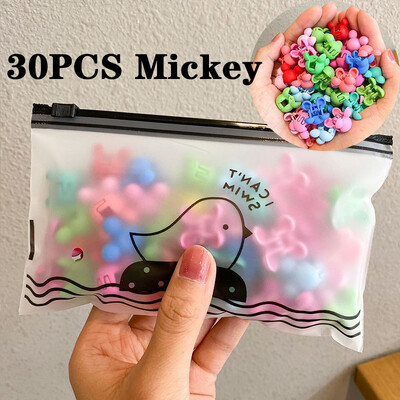 30/50 ks/sada dievčenských roztomilých farebných kvetinových hviezdičiek Mickey Mouse malé vlasové pazúriky pre deti sladké sponky do vlasov sponky do vlasov módne vlasové doplnky