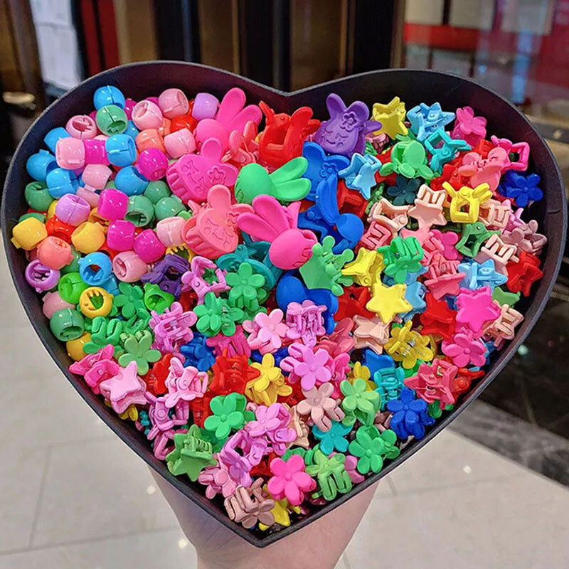 30/50 ks/sada dievčenských roztomilých farebných kvetinových hviezdičiek Mickey Mouse malé vlasové pazúriky pre deti sladké sponky do vlasov sponky do vlasov módne vlasové doplnky