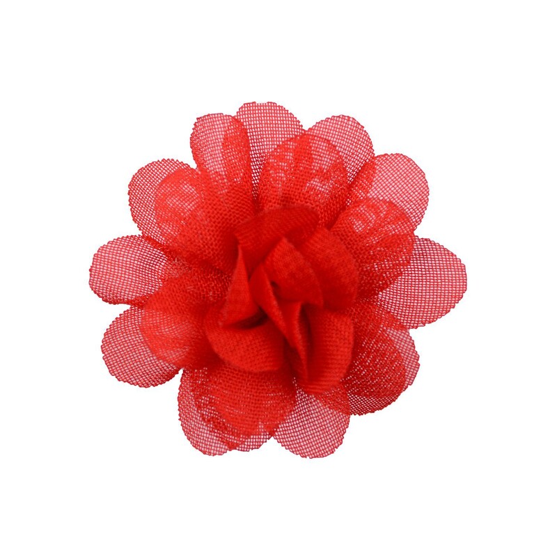 5cm saténové mini DIY kvety pre deti, butikové šifónové kvety, vianočné svadobné dievčenské sponky do vlasov alebo bez sponiek, doplnok 20 ks/sada