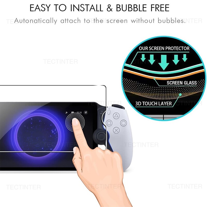 Pachet de 2 folii de protecție din sticlă temperată pentru Sony PlayStation PS5 Portal Protector de ecran anti-zgârieturi portabil Accesorii pentru jocuri
