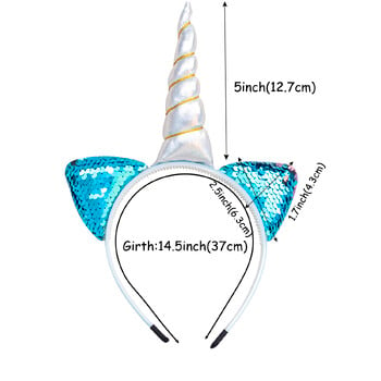 1 ΤΕΜ. Νέα χαριτωμένα γυναικεία Παιδικά αυτιά γάτας Κεφαλόδεσμο Γλυκά κορίτσια Μονόκερος Μαλλιά Κέρας Γενέθλια Μονόκερος για πάρτι