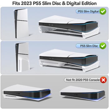 За PS5 Slim Хоризонтална стойка Докинг станция с фиксиран винт Съвместима с PS5 Slim Disc & Digital Edition държач за PS5 Slim