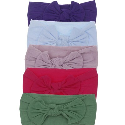5db/tétel Baba fejpánt lányoknak gyerek puha elasztikus csomó turbán nejlon fejpántok fejpánt újszülött masni hajpánt kisgyermek hajkiegészítők