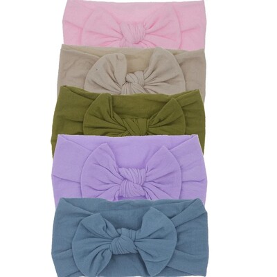 5db/tétel Baba fejpánt lányoknak gyerek puha elasztikus csomó turbán nejlon fejpántok fejpánt újszülött masni hajpánt kisgyermek hajkiegészítők